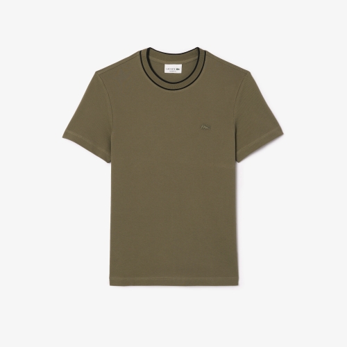 Color Tipping Line Match Pique Stretch T-Shirt
