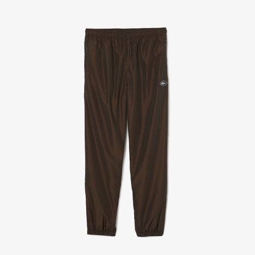 Men's Water-Repellent Check Twill Trackpants