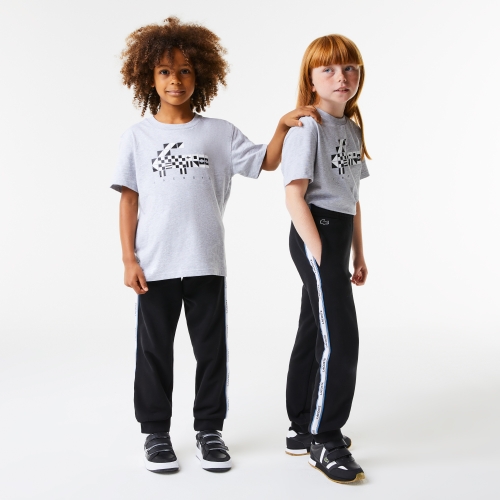 Kids' Lacoste Printed Bands Trackpants