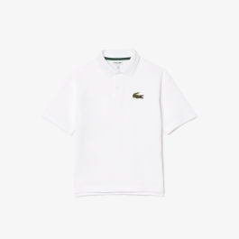 Organic Cotton Lacoste Crocodile Blanc Piqué Crocodile Polo Shirt