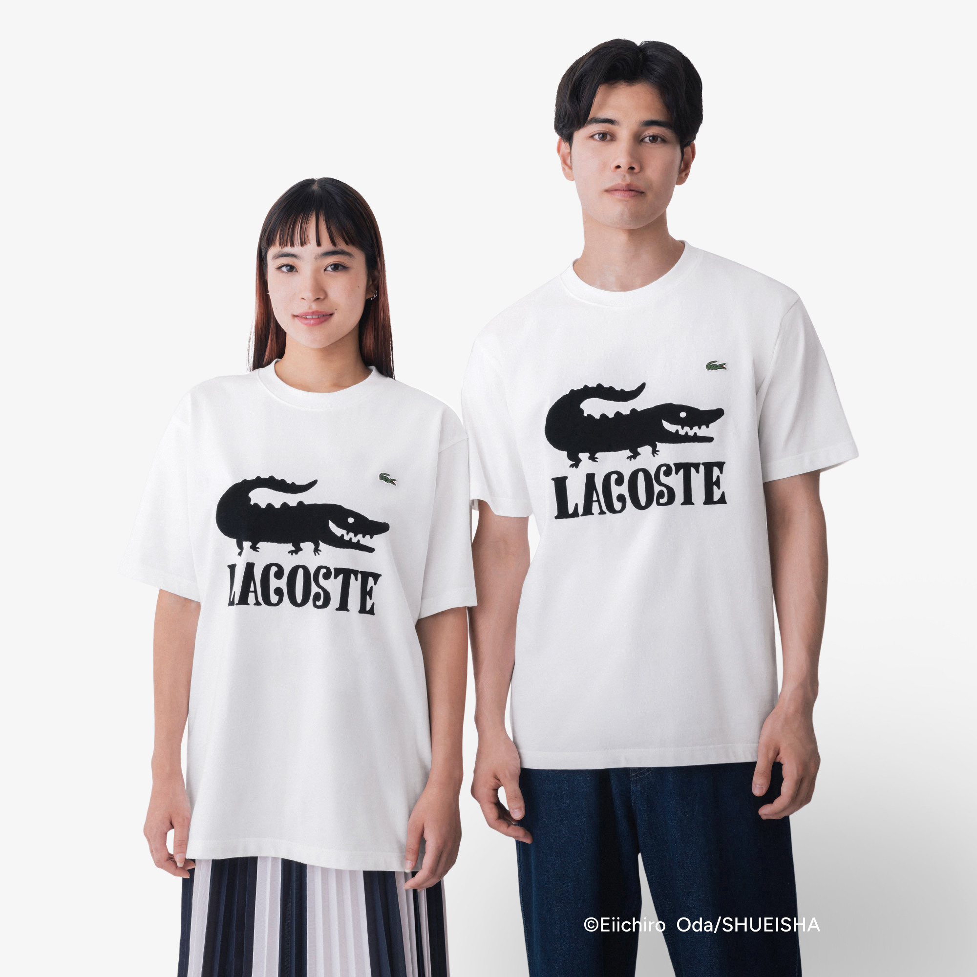 Lacoste X One Piece Logo Printed T-Shirt in White • 001 – Lacoste