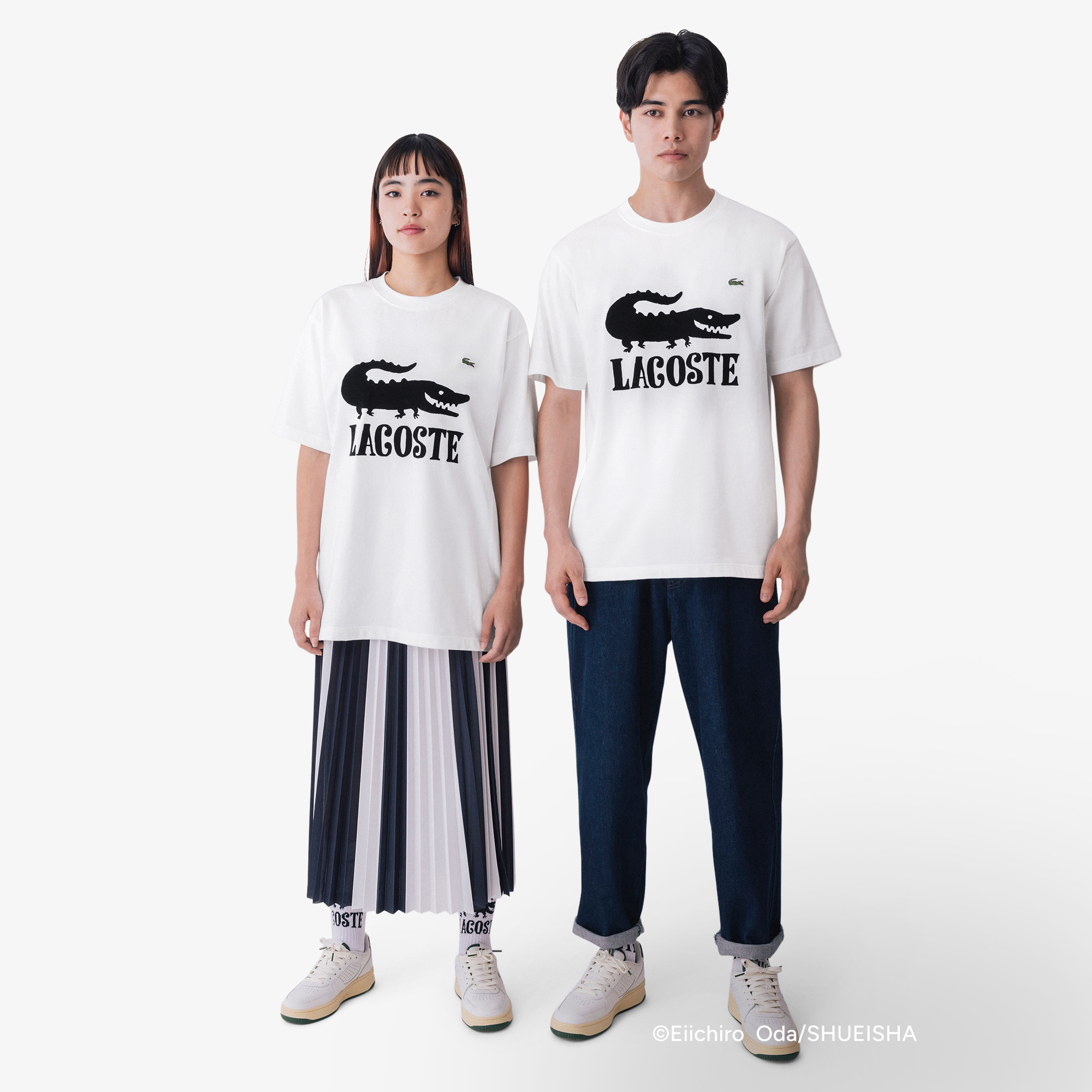 Lacoste X One Piece Logo Printed T-Shirt in White • 001 – Lacoste