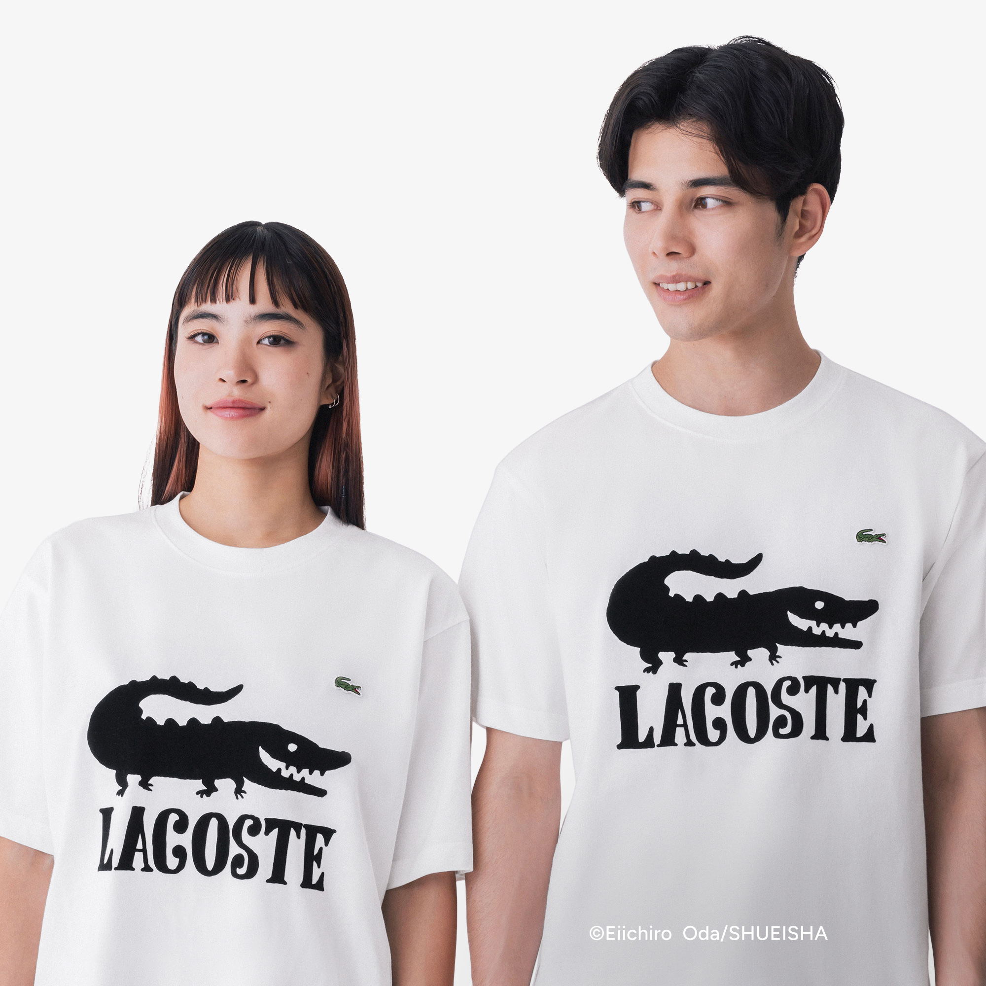 Lacoste X One Piece Logo Printed T-Shirt in White • 001 – Lacoste