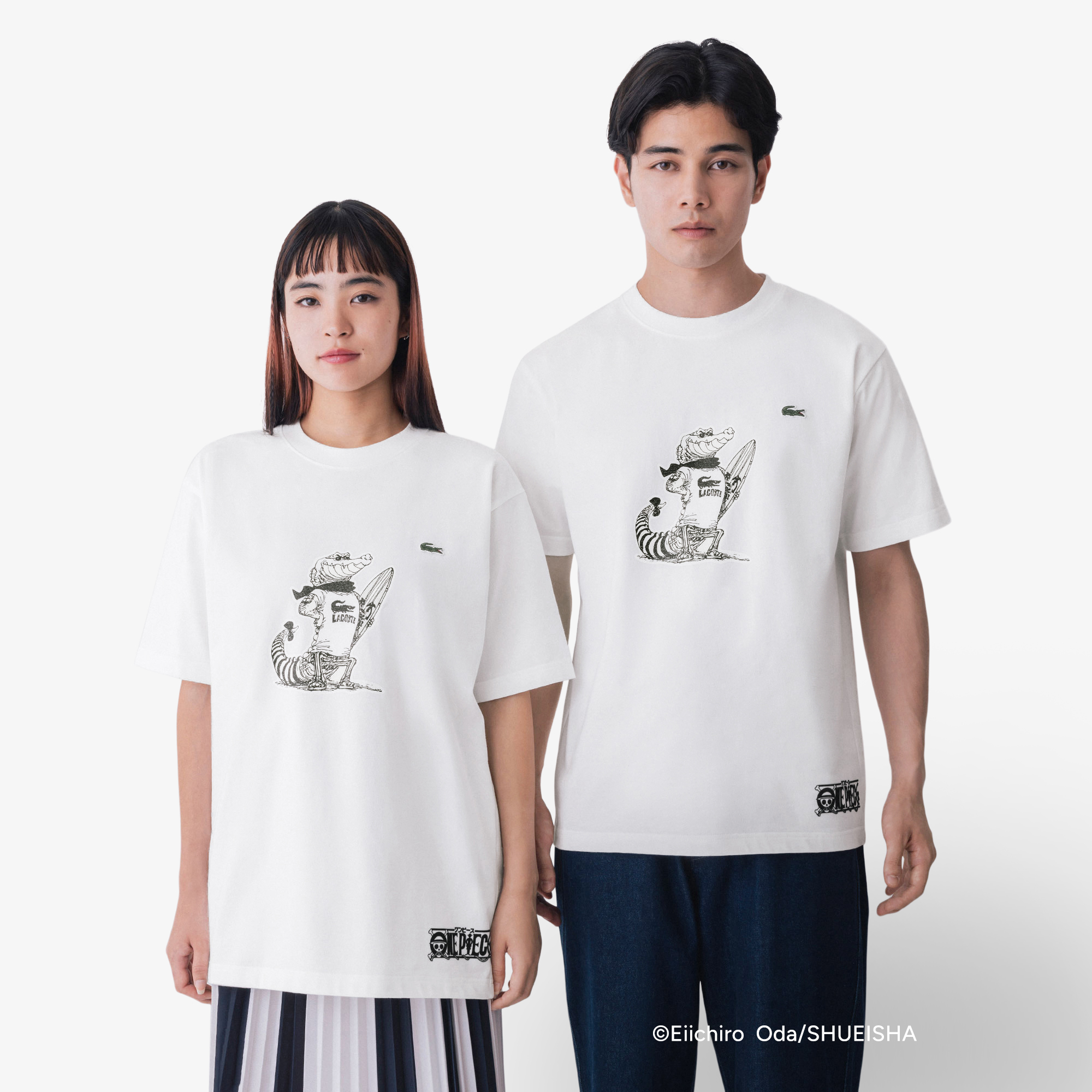 Lacoste X One Piece Graphic T-Shirt in White • 001 – Lacoste
