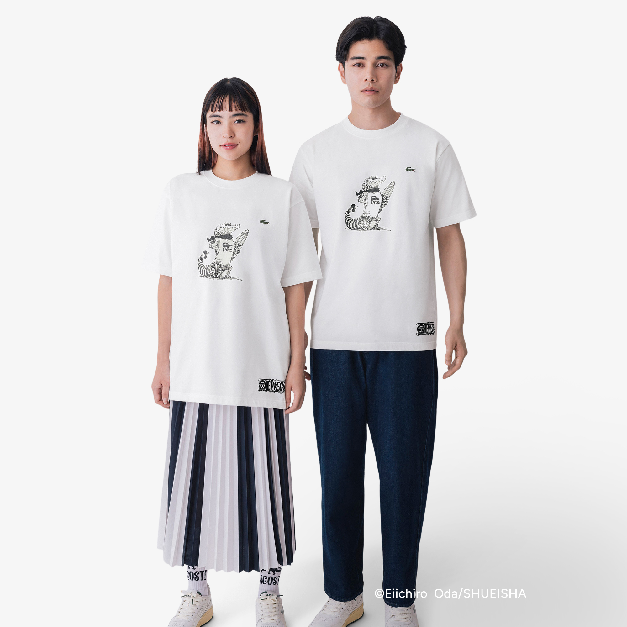 Lacoste X One Piece Graphic T-Shirt in White • 001 – Lacoste